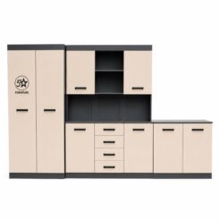 kitchen-cupboards-cream-and-dark-grey-freestanding-3-pieces-straight-at-5star-furniture