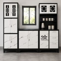 raised-steel-kitchen-cupboards-set-black-and-white-at-5star-furniture