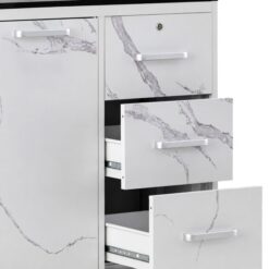 steel double sink_white and black_closeup