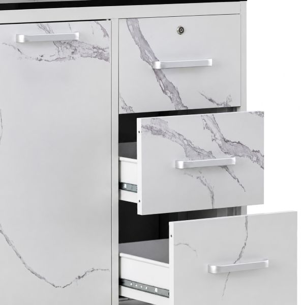 steel double sink_white and black_closeup