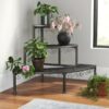 Black Corner Metal Stand Three Tiers Raised Steady Ready to use