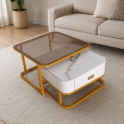 Gold table set_closed drawer