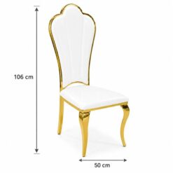 White and Gold Luxury Dining Chair_measurements
