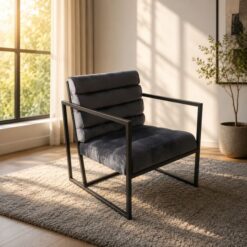 Strong-durable-steel-grey-velvet-chair-at-5starfurniture