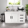 Double Sink and Cupboard Gloss Light grey Undercounter Tap incl. - 5starfurniture.co.za