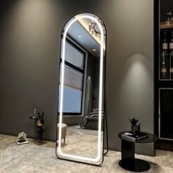 Mirror-LED-Black-Frame-Freestanding
