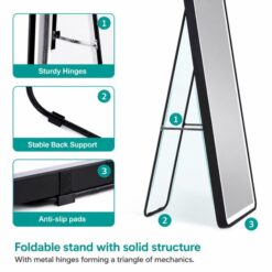 Mirror-LED-Black-Frame-Freestanding_close-up2