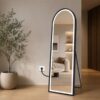 black-frame-LED-mirror-full-length-freestanding-1600mm-height