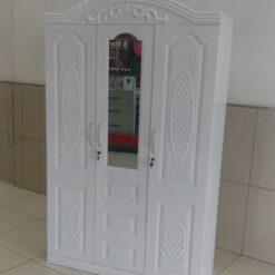 Steel Wardrobe 1.2m width 3 doors no Drawers Mirror Lock Strong - 5starfurniture.co.za