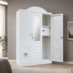 Steel Wardrobe 1200mm wide White Lockable Affordable