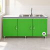 Double-Sink with Green Steel Cupboard 1200 mm Affordable