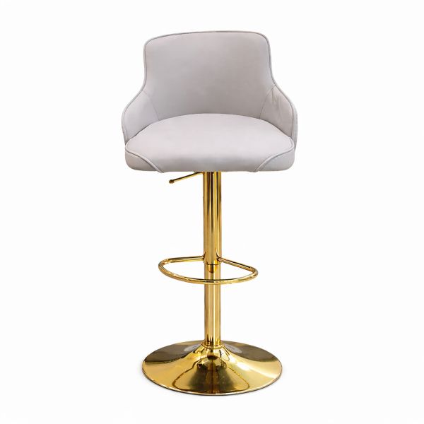 Gas lift kitchen chair with gold legs - Wide leather seat - Image 2