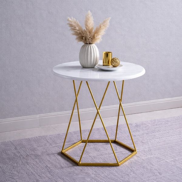 Round Table Gold stand metal Lightweight Durable and Sturdy - 5starfurniture.co.za