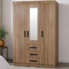 Light Brown Clothing Robe, 3 Drawers Cheap Free standing