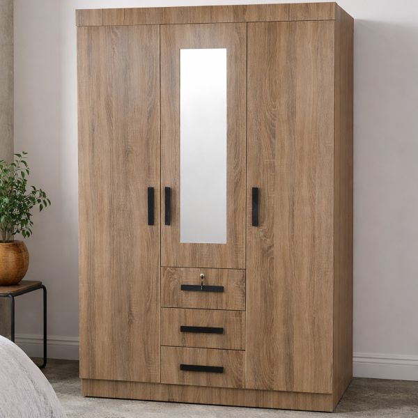 Light Brown Clothing Robe, 3 Drawers Cheap Free standing 1 Light Brown Clothing Robe, 3 Drawers Cheap Free standing