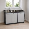 Sink on Steel Cupboard - Double Undercounter Grey Tap included available at 5starfurniture.co.za
