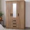Light Brown clothing robe 3 drawers Mirror 1.2m Loose standing