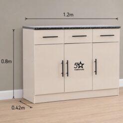 Alternative view of Small Lockable Cupboard Cream - 1.25m width Ready to use