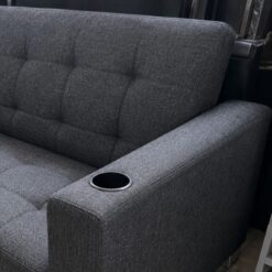 close-up-sleeper-couch-with-cupholders-charcoal-grey-closed-position