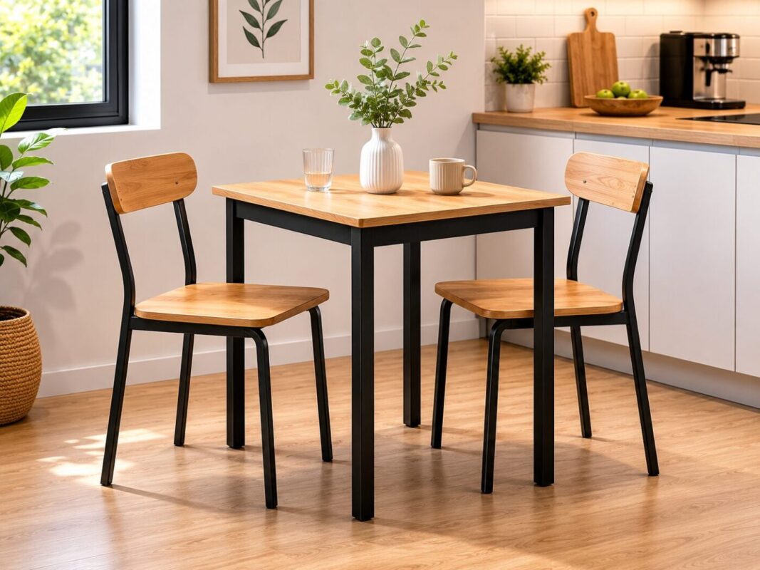 Small compact kitchen table with 2 chairs ideal for flats and apartments