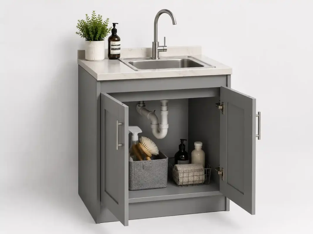 Compact kitchen sink cupboard ideal for small kitchens, flats, and apartments